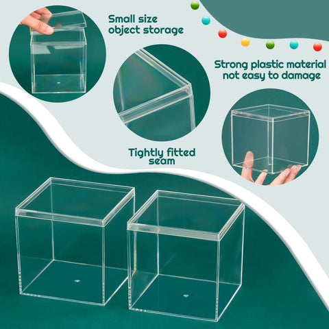 Blulu clear acrylic box top view emphasizing cube shape and visibility