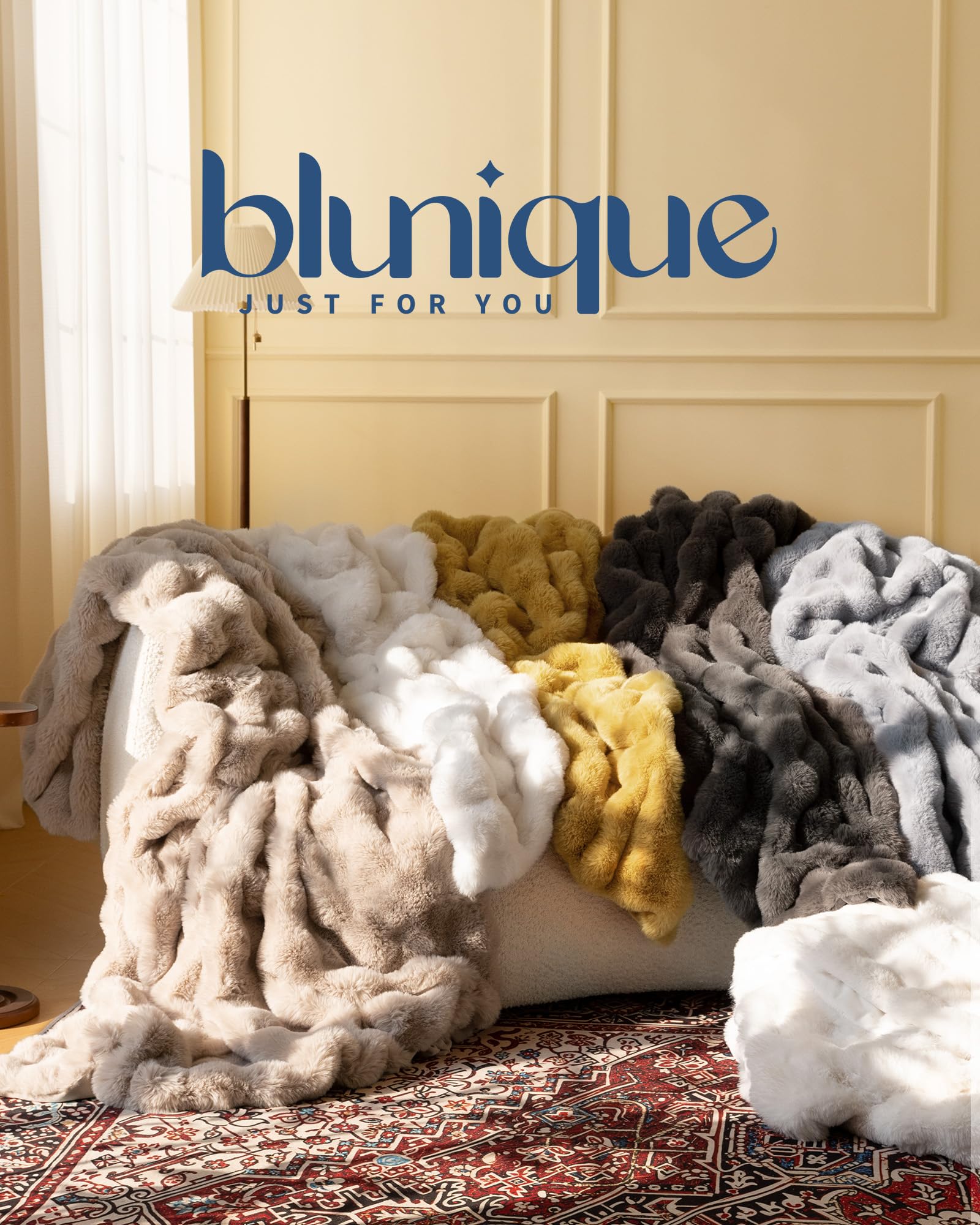 Blunique 50x60 inch throw on sofa offering versatile use