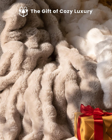 Blunique cozy couch throw shown folded for easy styling