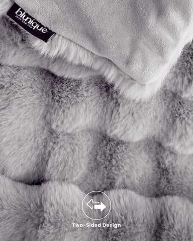 blunique Ultra Soft Cozy Faux Fur Throw sized 50x60 inches for versatile use.