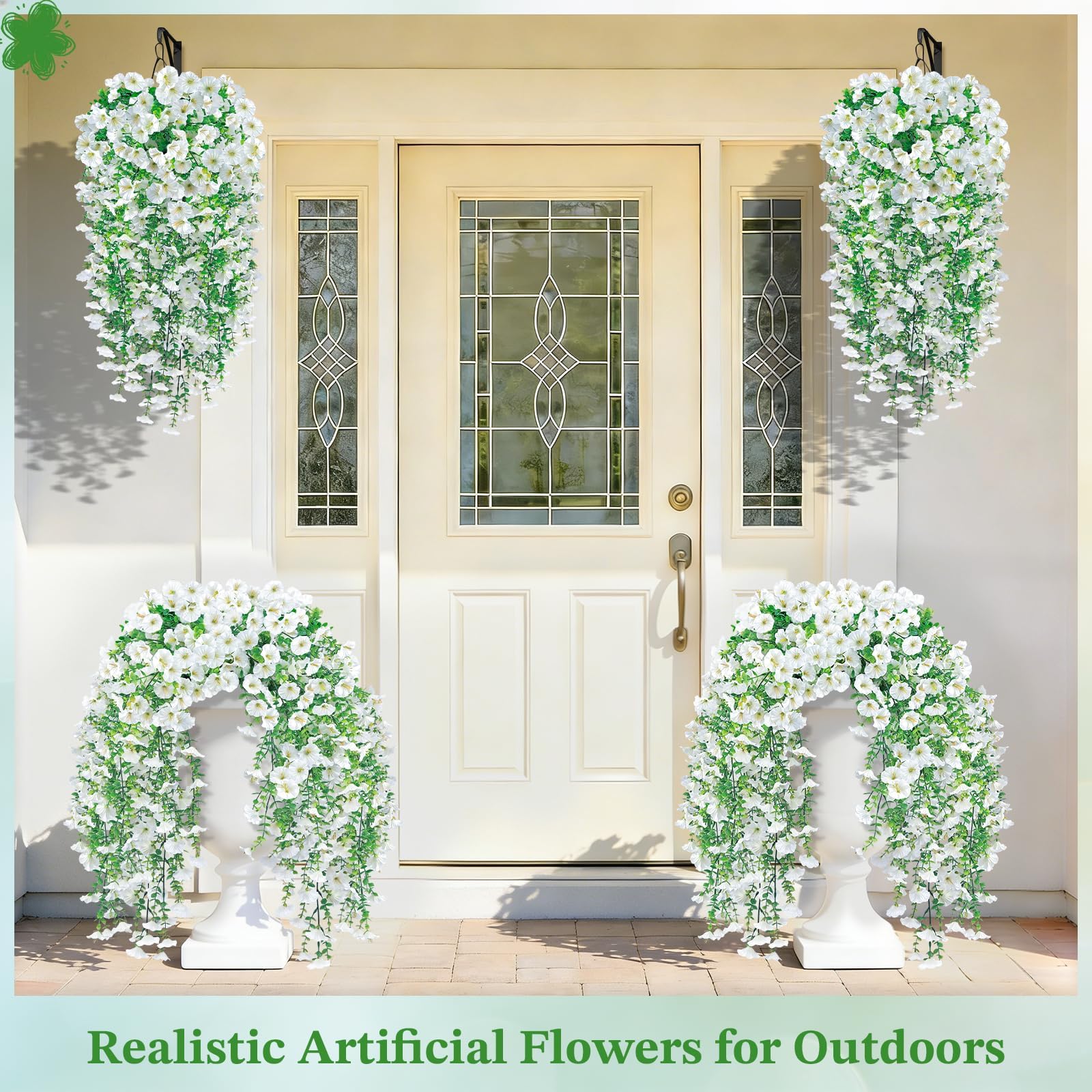 Blurap porch decor blooms brighten entrances with outdoor-friendly charm.