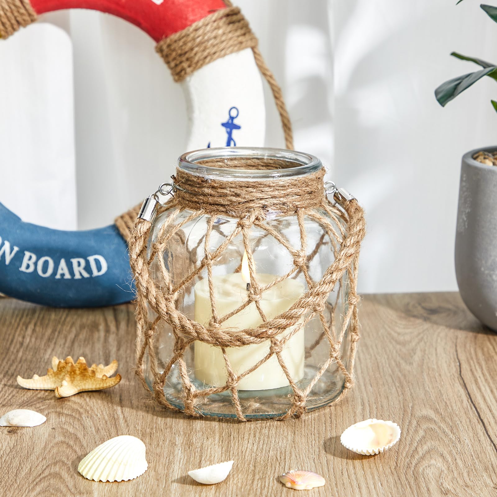 Blushtier coastal decor with safe, ambient glow for evenings.