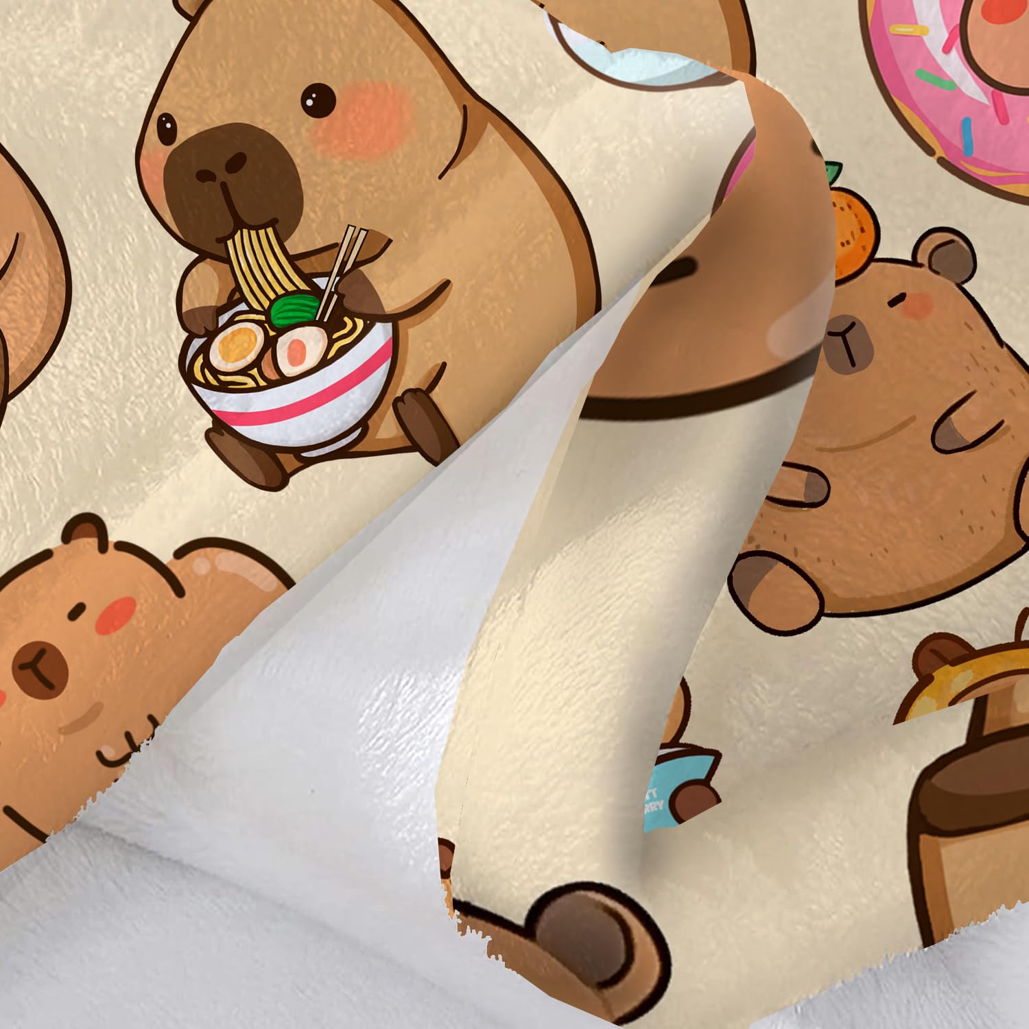 Bmaows Capybara Gifts Blanket teen-dorm setup offers portable warmth.