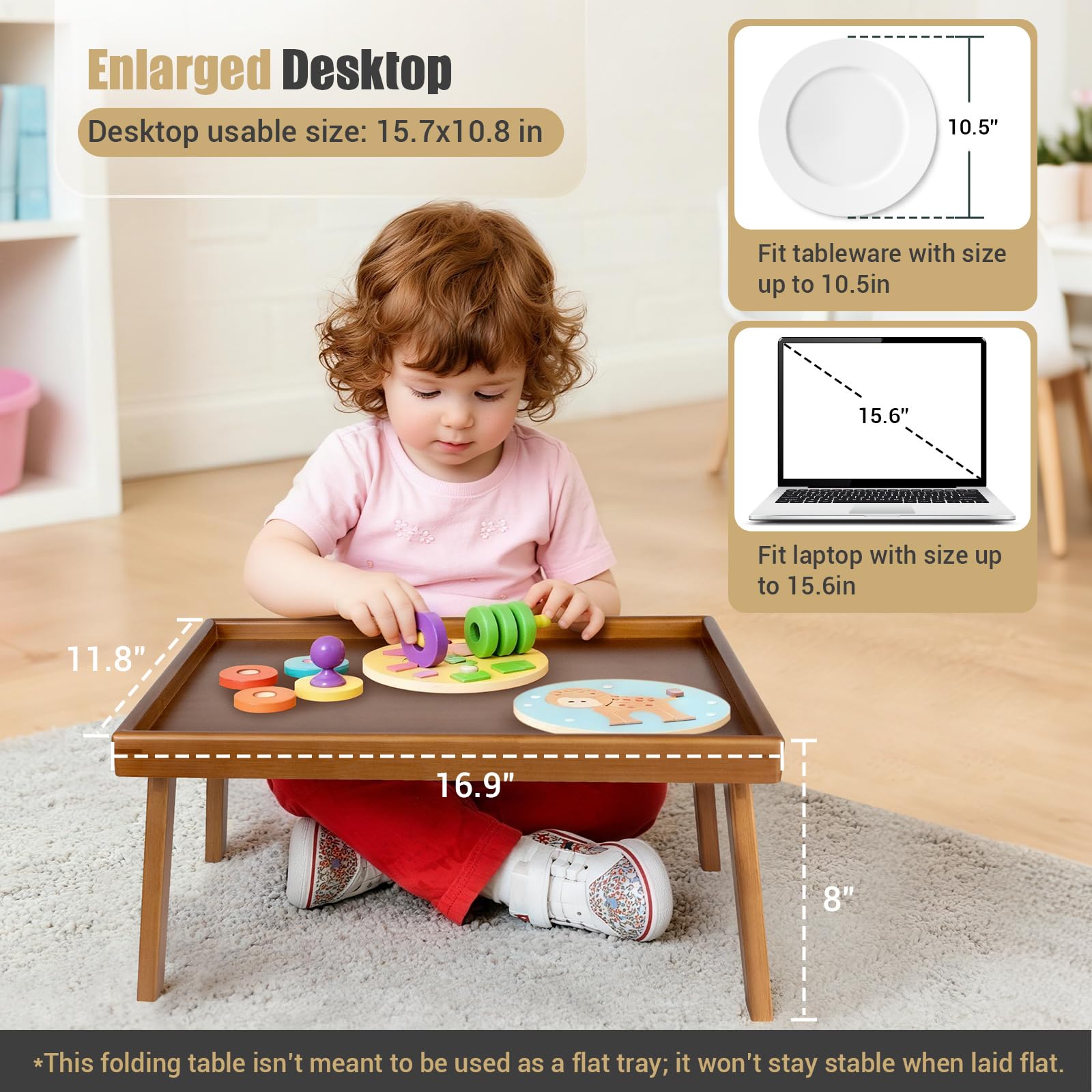 Bmboryxa bed tray fits neatly under the couch for clutter-free living.