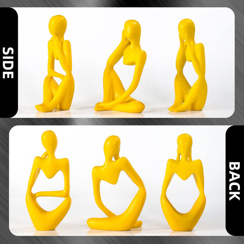 BMLCGJ Thinker statue on mantel adds warm, modern vibes to living rooms.