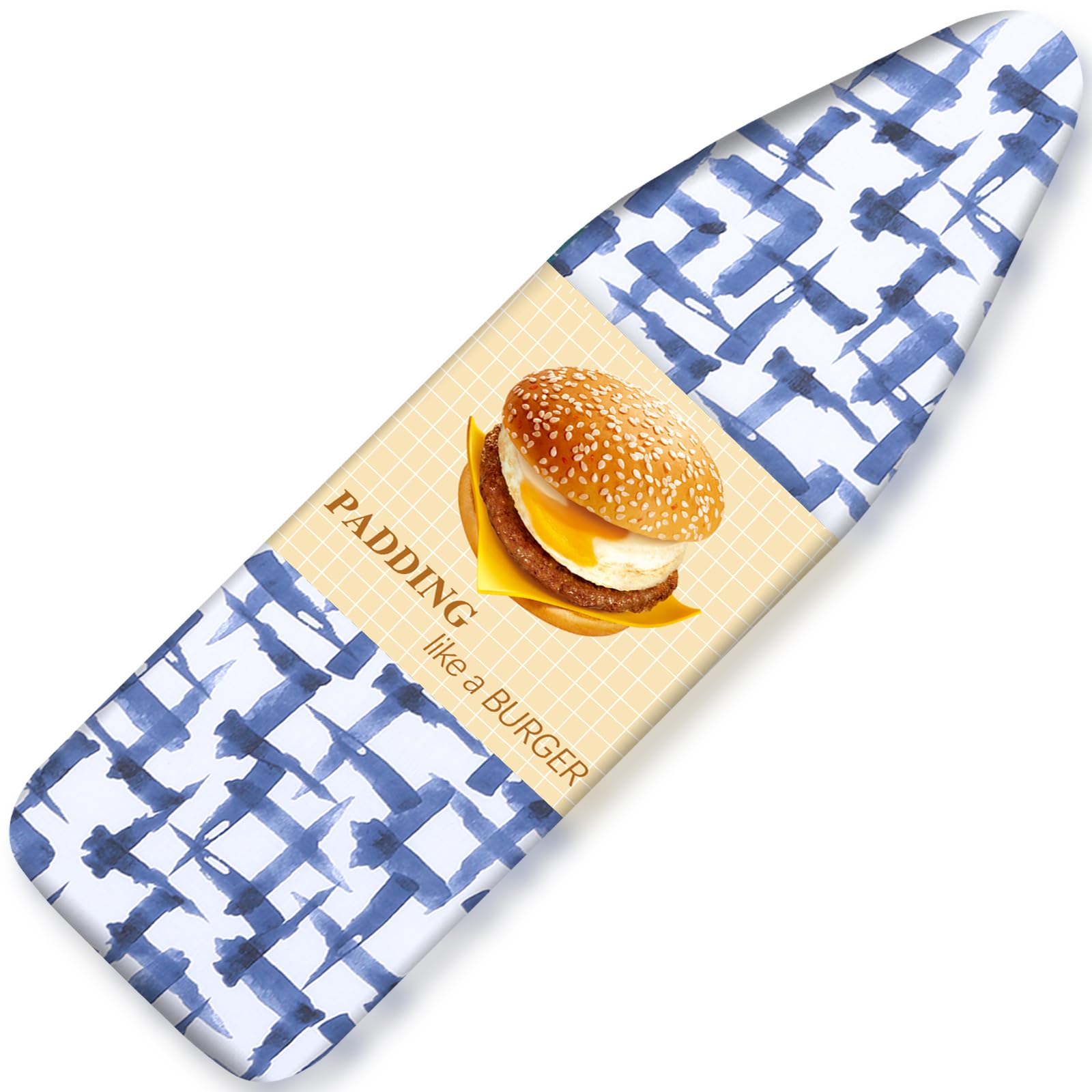 BNDX ironing board cover in blue brushstrokes for a smooth ironing surface