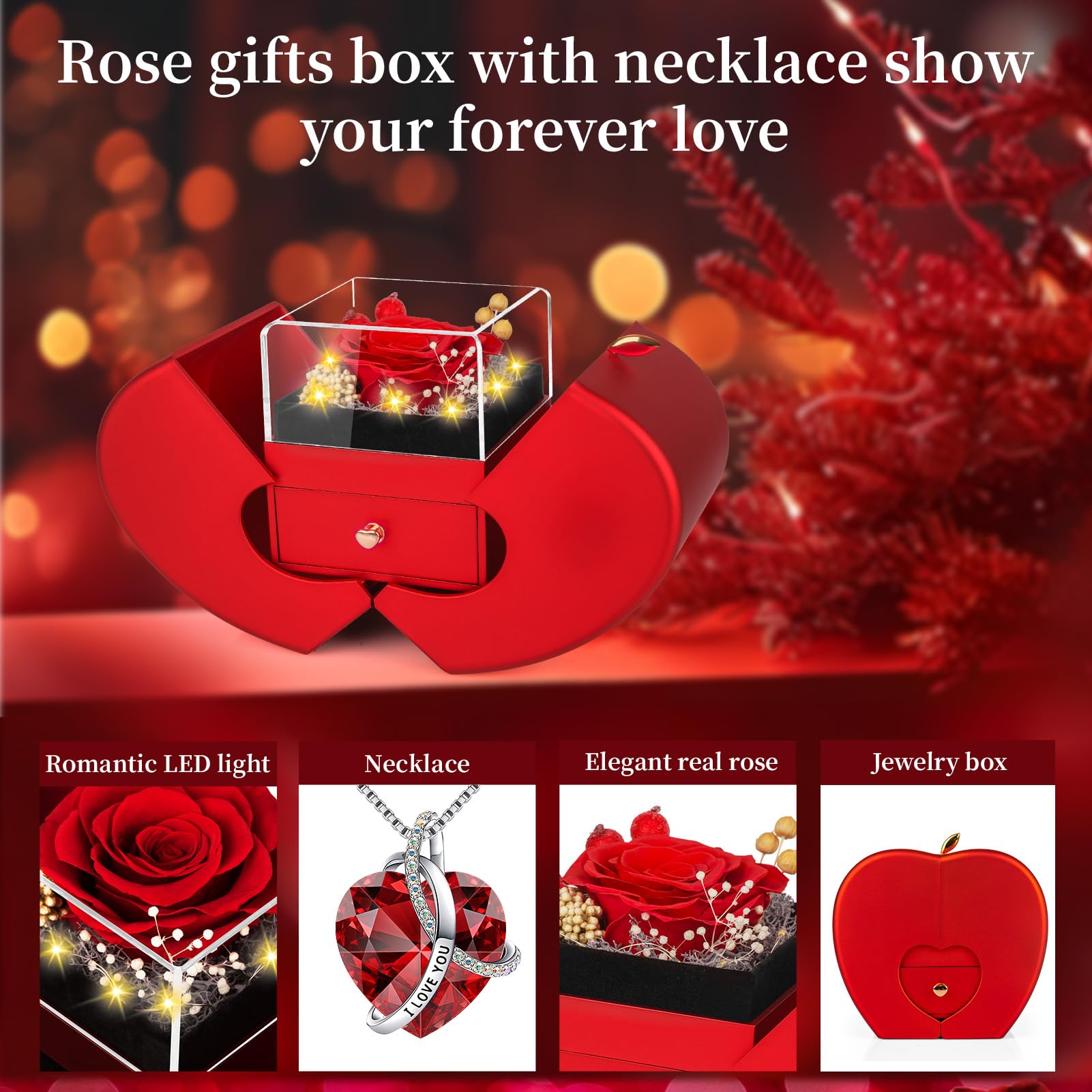 BNWXOY l Love You necklace close-up highlights adjustable, tarnish-resistant jewelry.