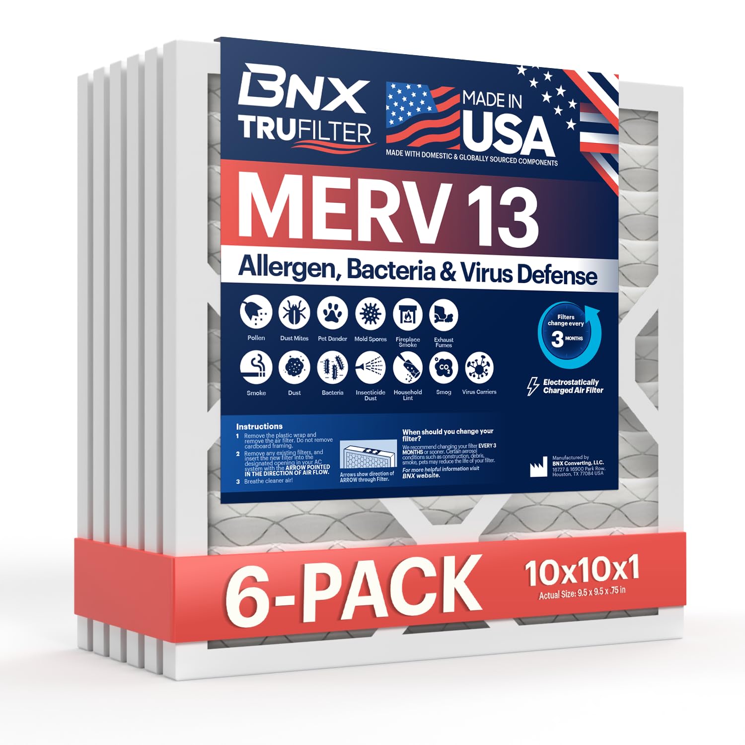 BNX TruFilter six-pack for HVAC systems supports cleaner air.