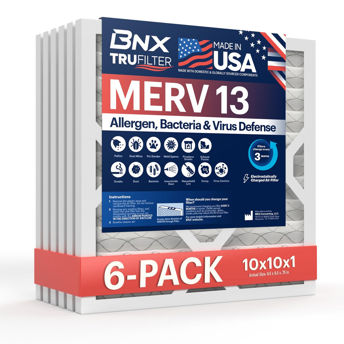 BNX TruFilter six-pack for HVAC systems supports cleaner air.