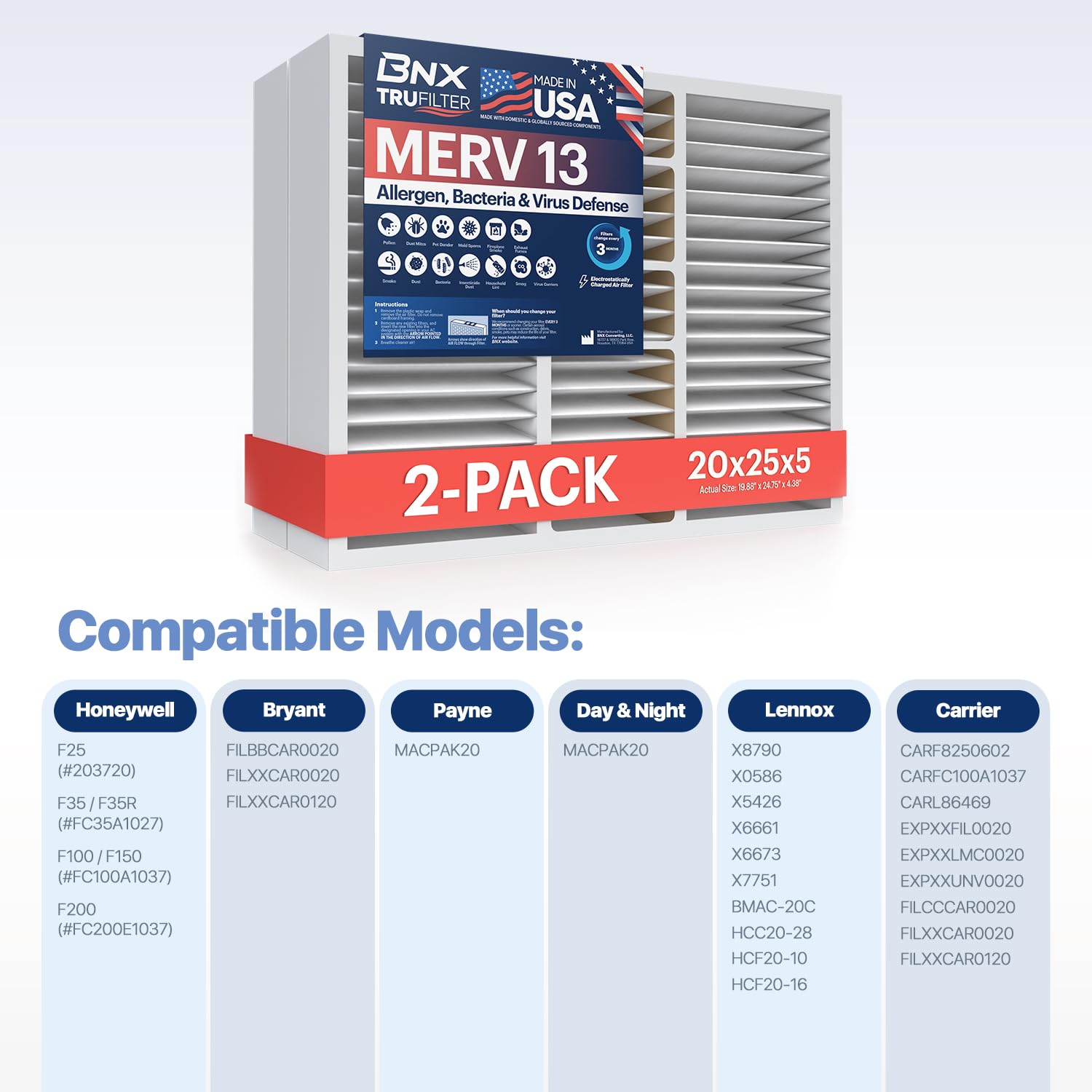 BNX TruFilter Honeywell compatibility label suggests broad fit