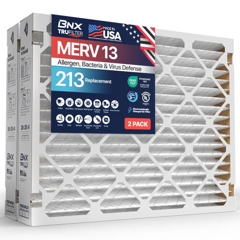 BNX TruFilter 2-pack compatible with AprilAire 213 for easy replacement.