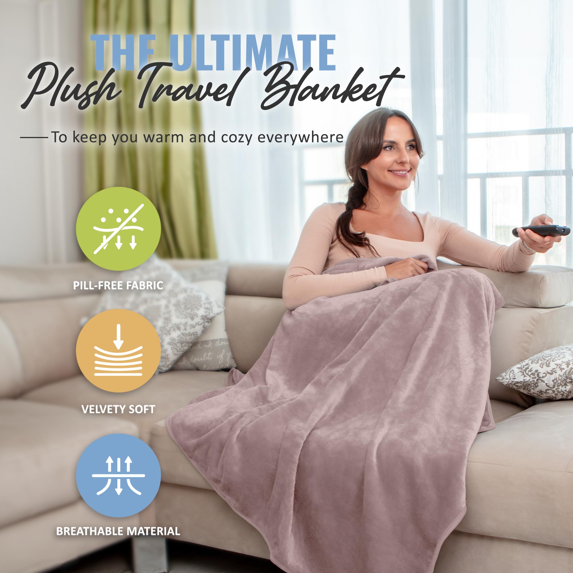 BOACAY 2-in-1 travel pillow and blanket for versatile on-the-go comfort