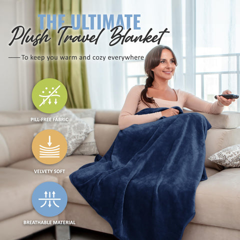BOACAY 2-in-1 travel pillow and blanket for versatile comfort