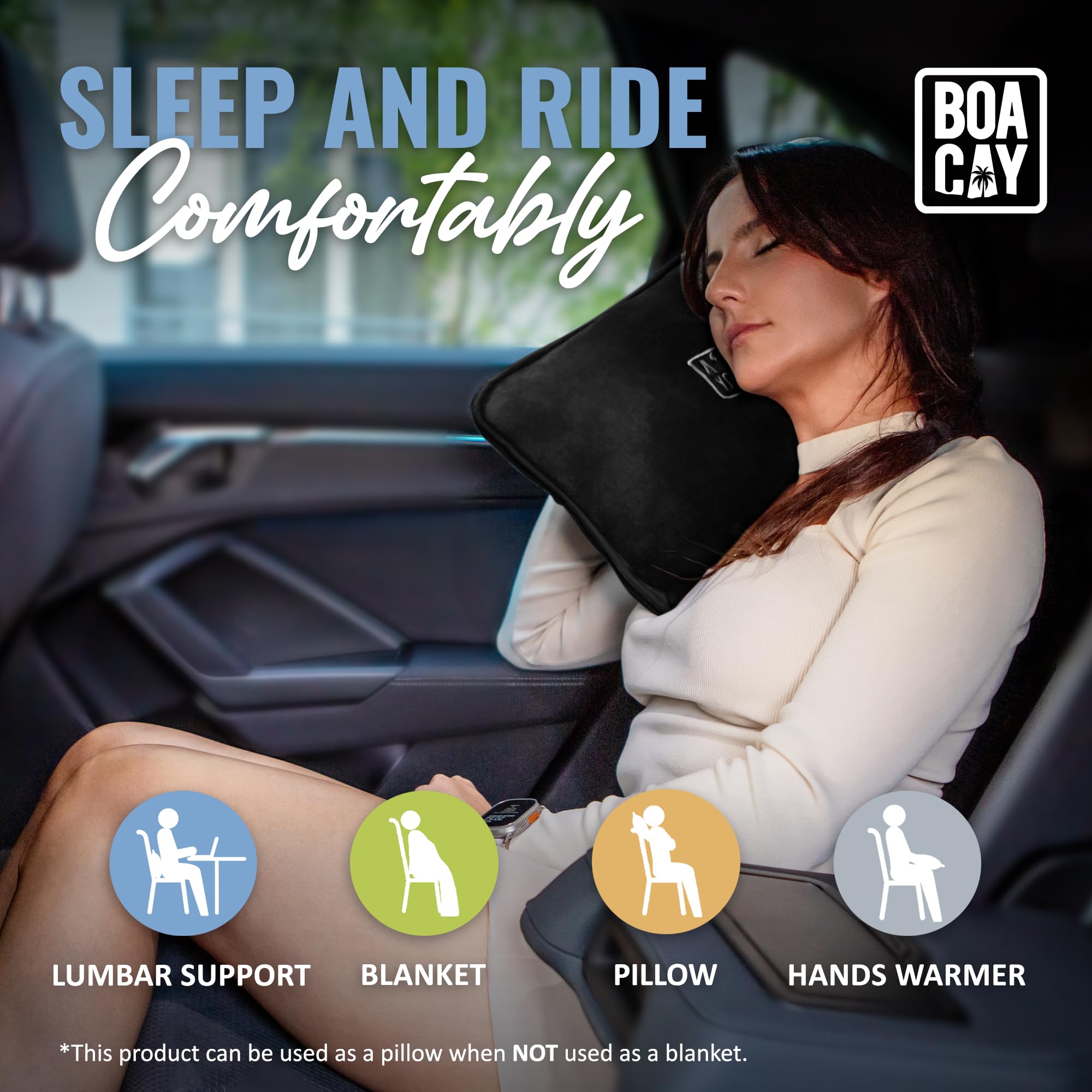 BOACAY airplane blanket made of breathable micro plush for warmth