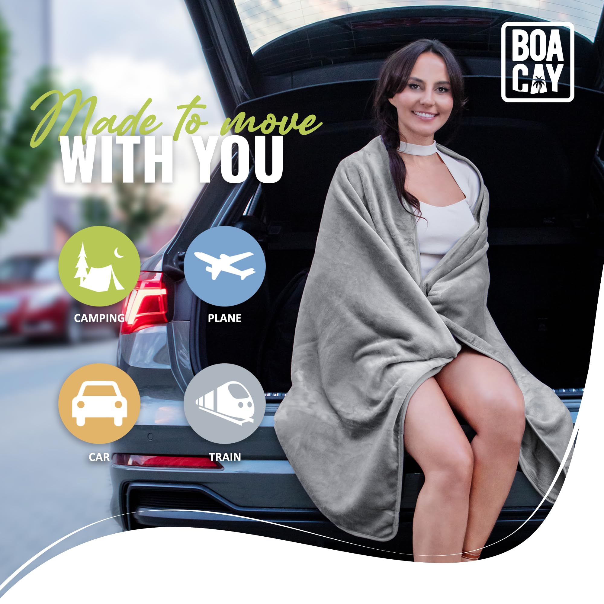 BOACAY gift-ready travel blanket ideal for birthdays or holidays.
