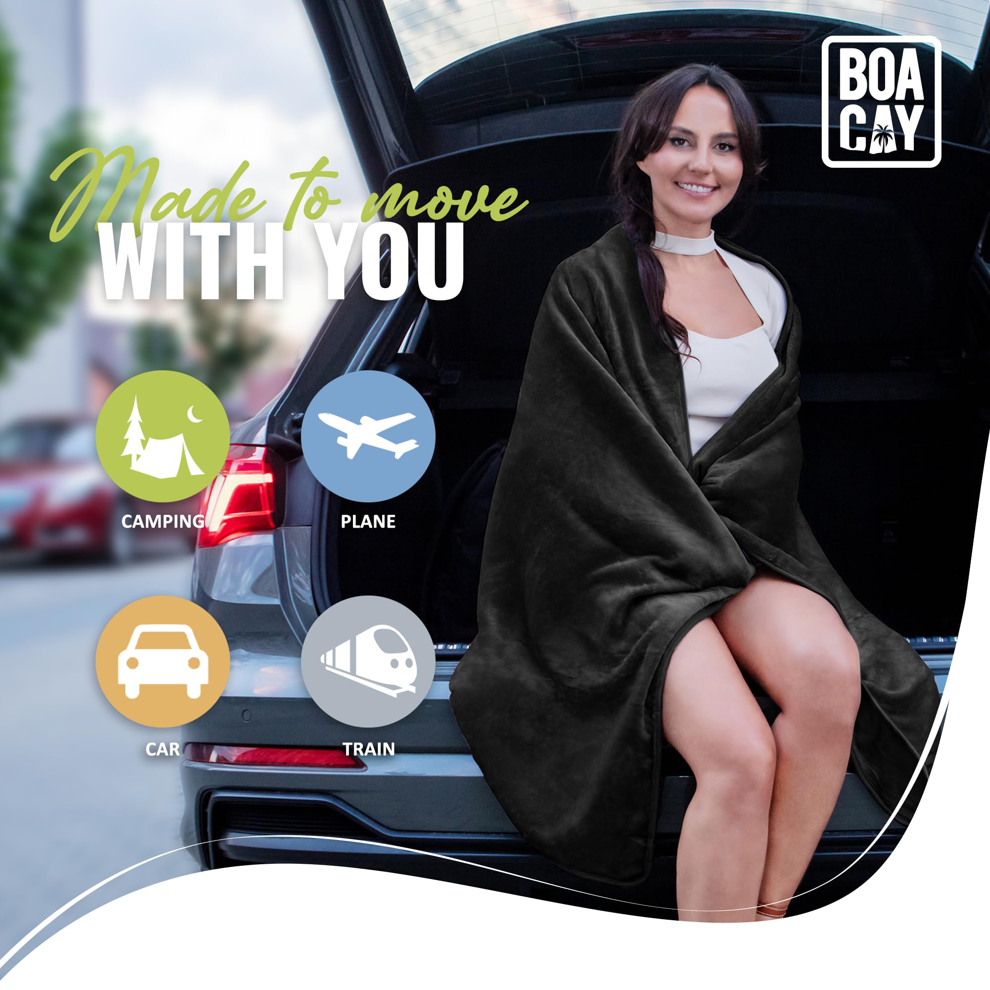 BOACAY gift ready travel blanket suitable for holidays