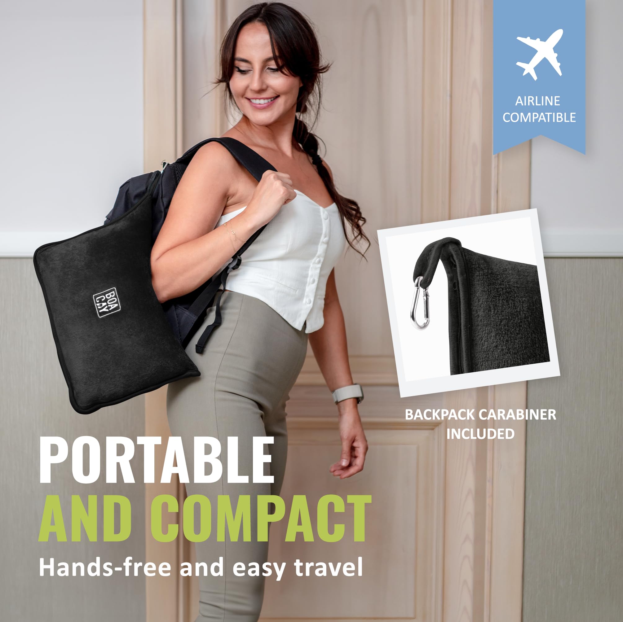 BOACAY blanket with luggage sleeve for hands-free airport movement