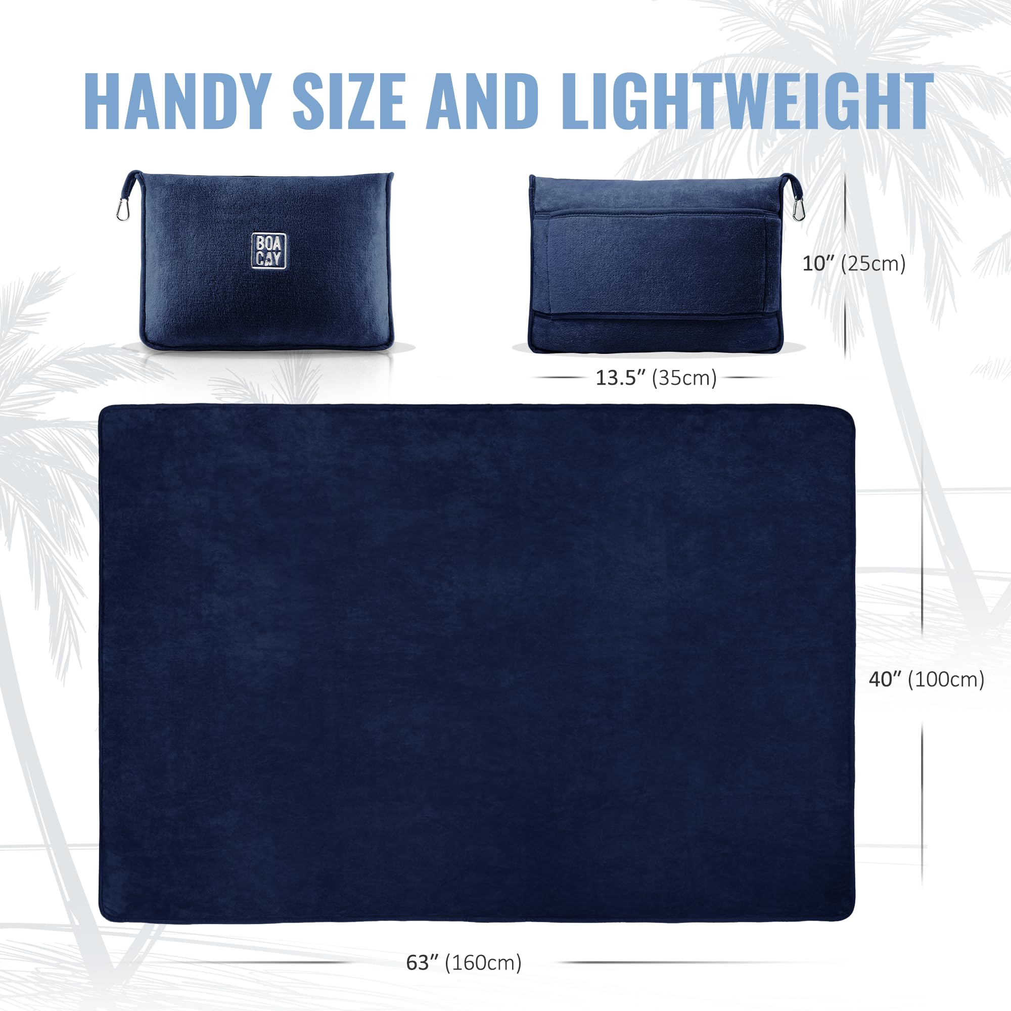 BOACAY compact blanket is travel-friendly for camping or sofa lounging