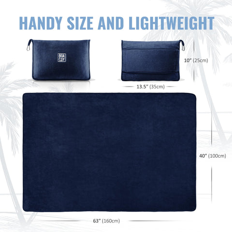 BOACAY compact blanket is travel-friendly for camping or sofa lounging