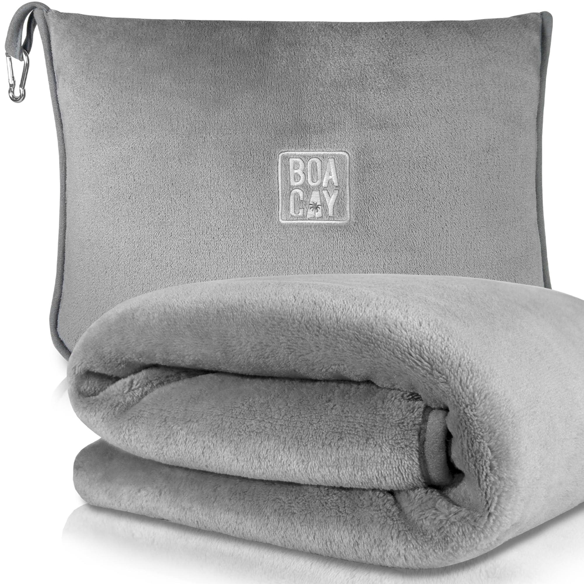 BOACAY soft warm travel blanket in airplane setting provides cozy comfort on long flights.