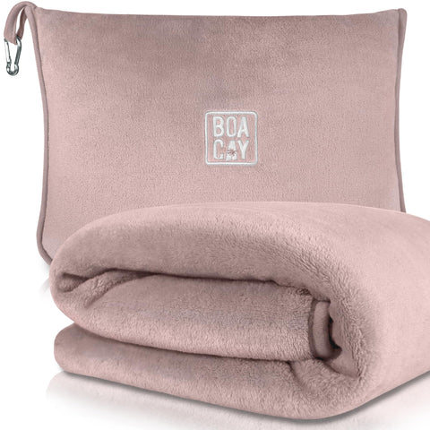 BOACAY soft and warm travel blanket on airplane seat for cozy long flights