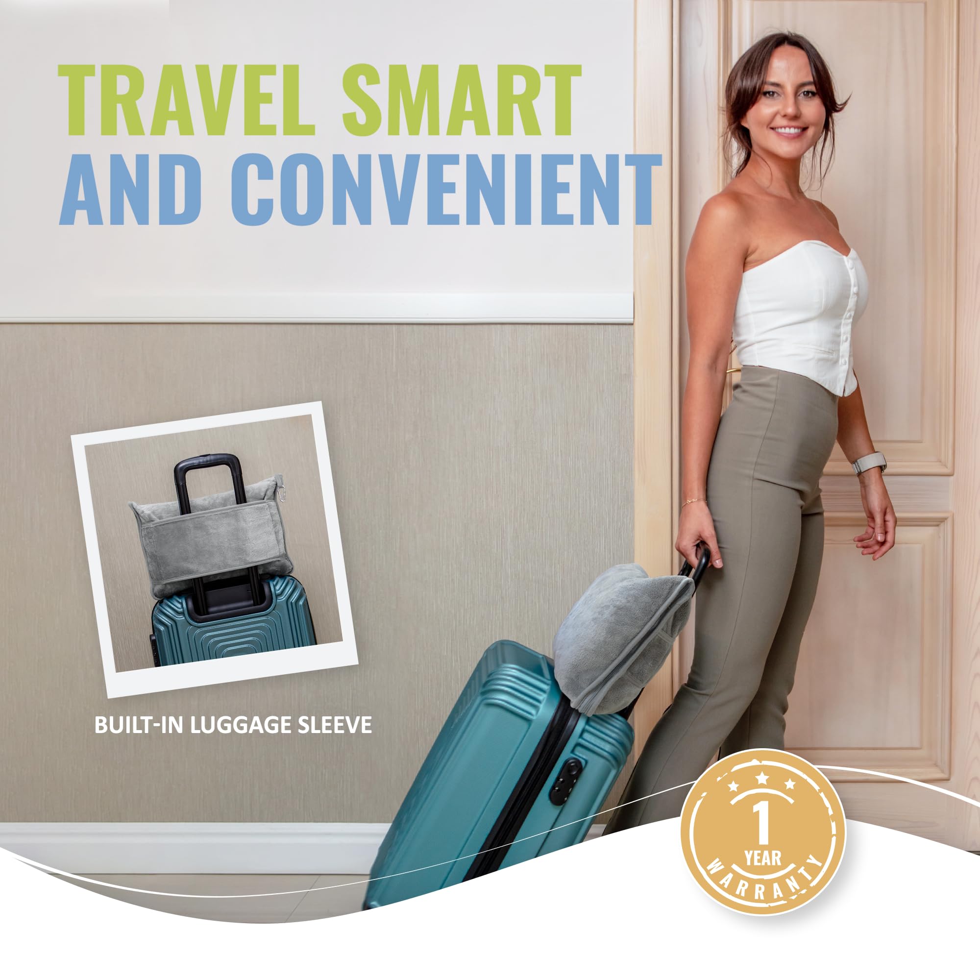BOACAY blanket clipped to backpack, highlighting convenient carry during trips.
