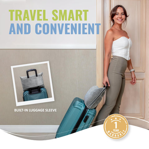BOACAY blanket clipped to backpack, highlighting convenient carry during trips.