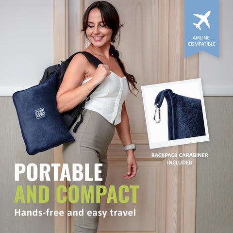 BOACAY travel blanket with luggage sleeve for easy hands-free travel