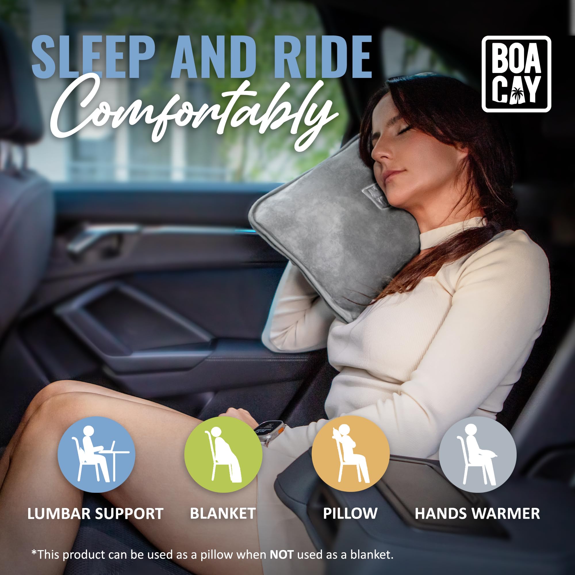 BOACAY blanket shown without shedding for clean, durable comfort at home or travel.