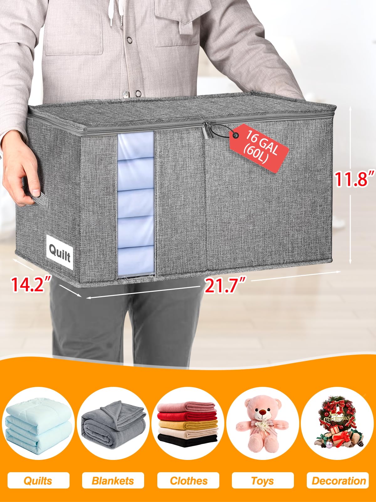 Boailydi 60L bag with reinforced handles makes carrying heavy linens easier.