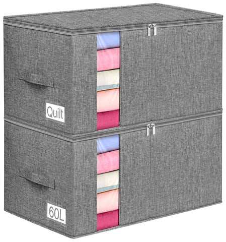 Boailydi 60L blanket bag with rigid sides keeps bulky bedding neatly stacked.