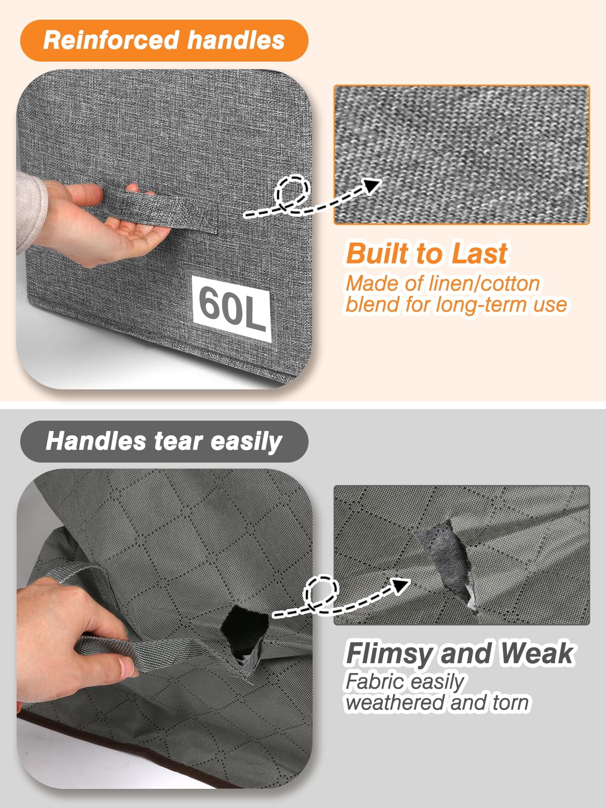 Boailydi 60L stackable closet bag saves vertical space in tight rooms.