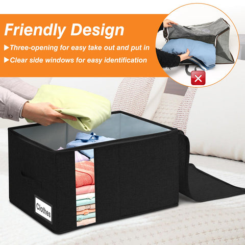 boailydi 60L comforter storage bag fabric detail in linen/cotton blend
