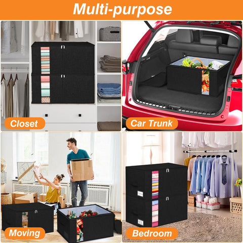 boailydi 60L comforter storage bag in closet demonstrating space saving