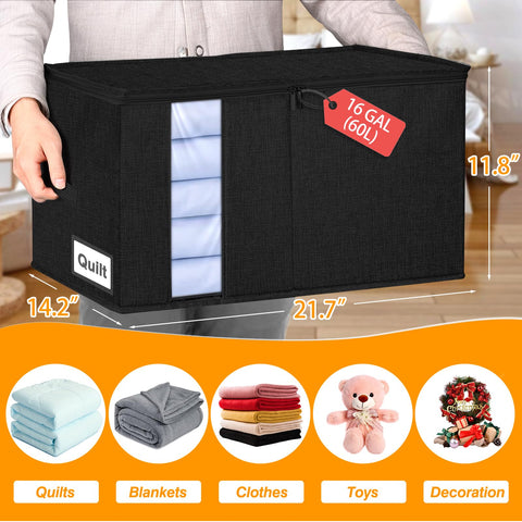 boailydi 60L comforter storage bag side view highlighting sturdy structure