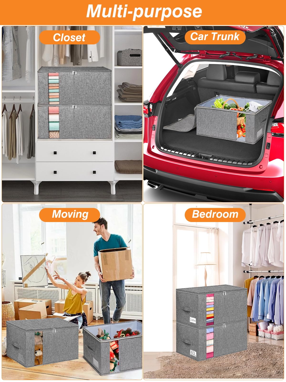Boailydi 60L bag features a clear window for quick content identification.
