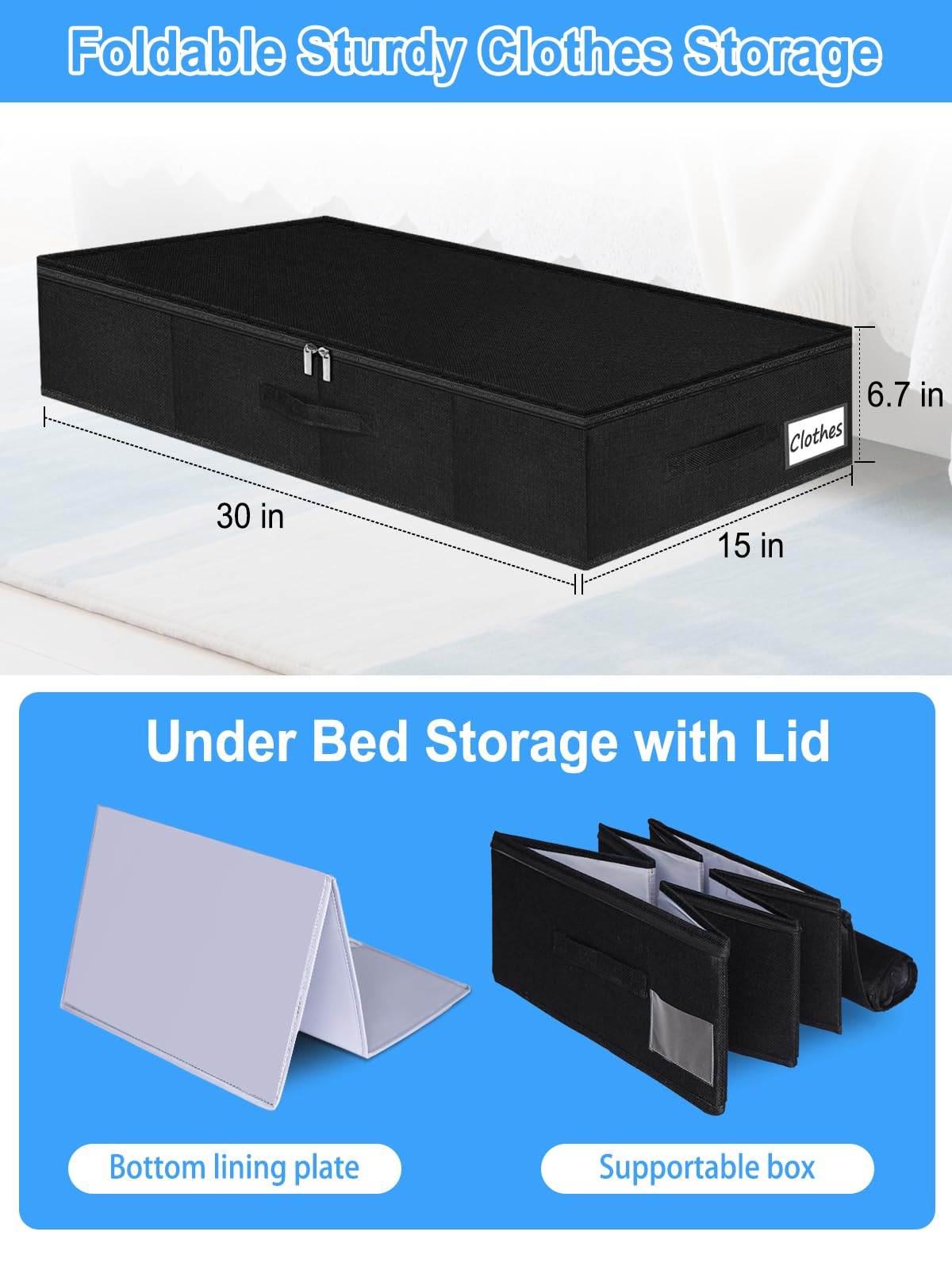 boailydi black under bed bin blends with furniture yet offers practical storage