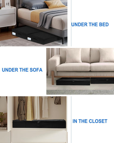 Boailydi under-bed storage bin folded collapsible for compact storage when not in use