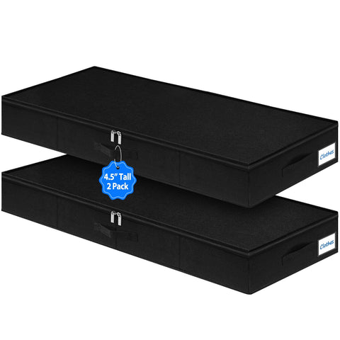 Boailydi under-bed storage bin in low-profile top view showing discreet organization for clothing and linens