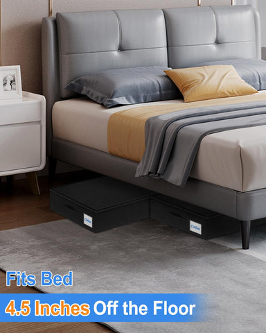 Boailydi under-bed storage bin side view highlighting sturdy sides for smooth sliding