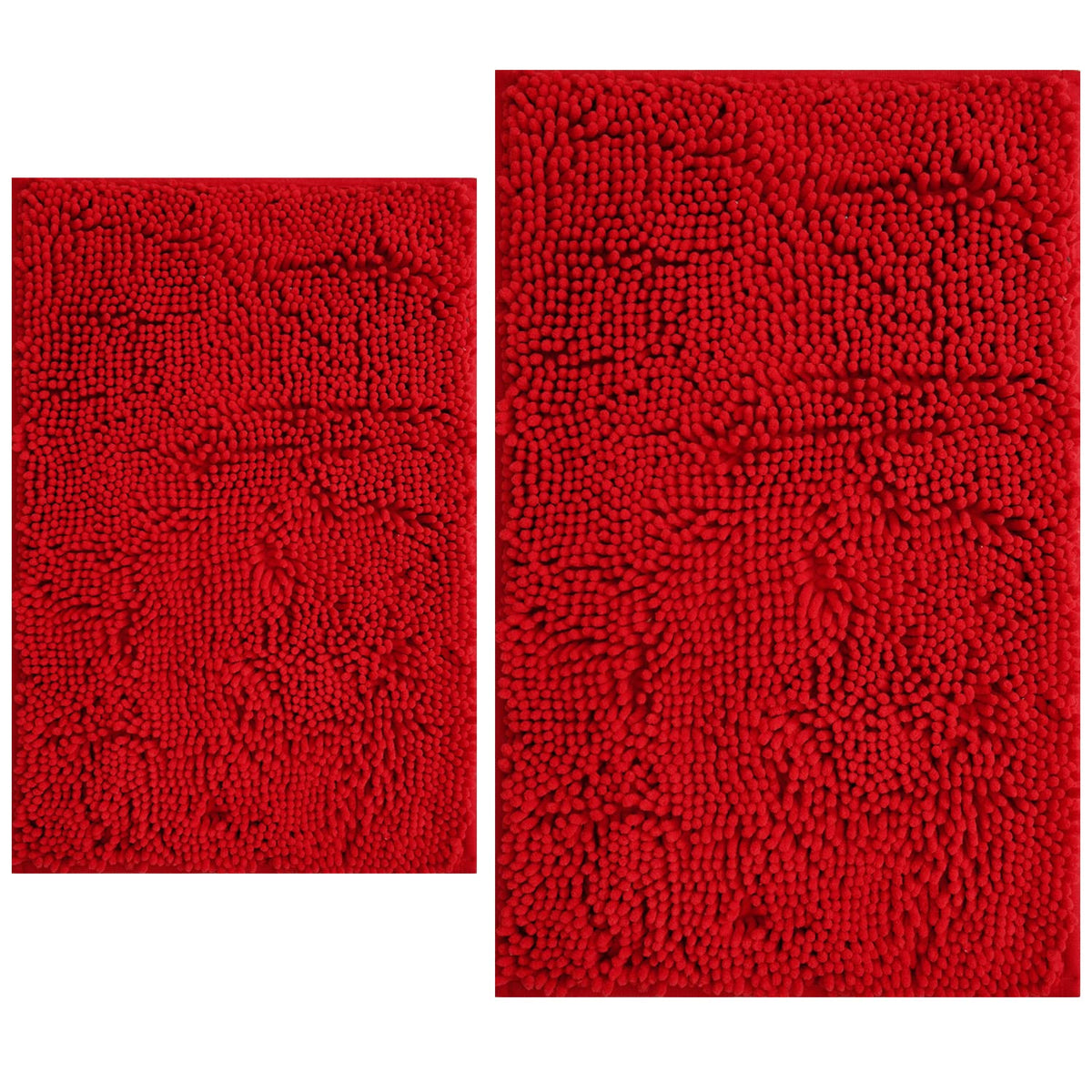 BOANKODU 32x20 red rug shows plush chenille and foot comfort