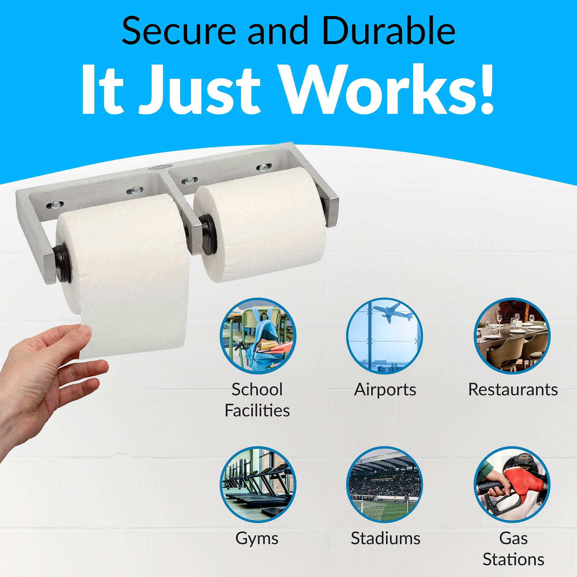 Bobrick B-2740 ADA-compliant design ensures accessible use for all users.