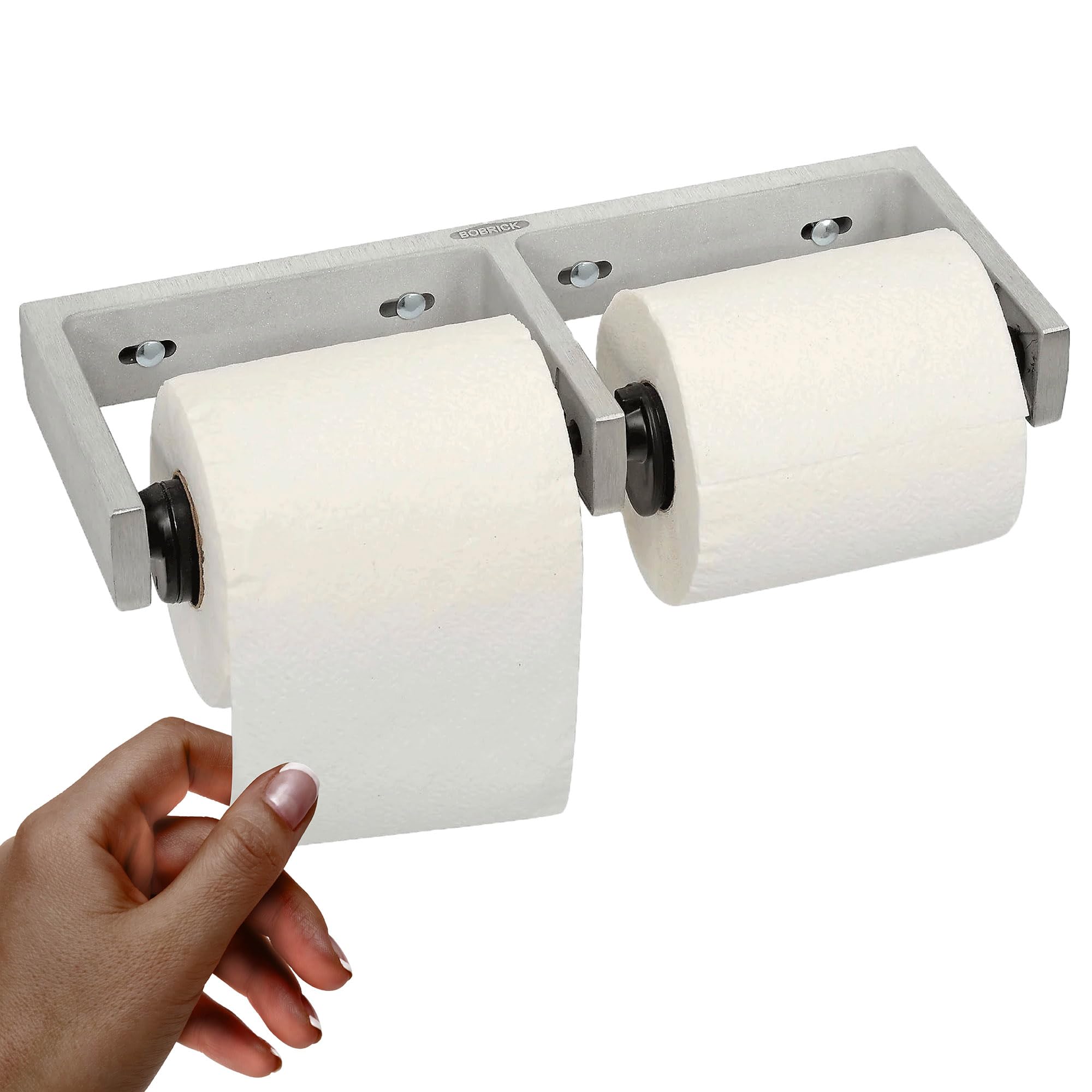 Bobrick B-2740 front view showing dual-roll design for busy restrooms.