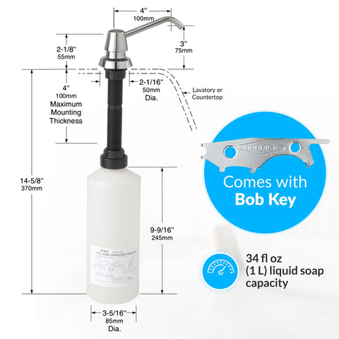 Bobrick B-822 four-inch free-turning spout for steady dispensing