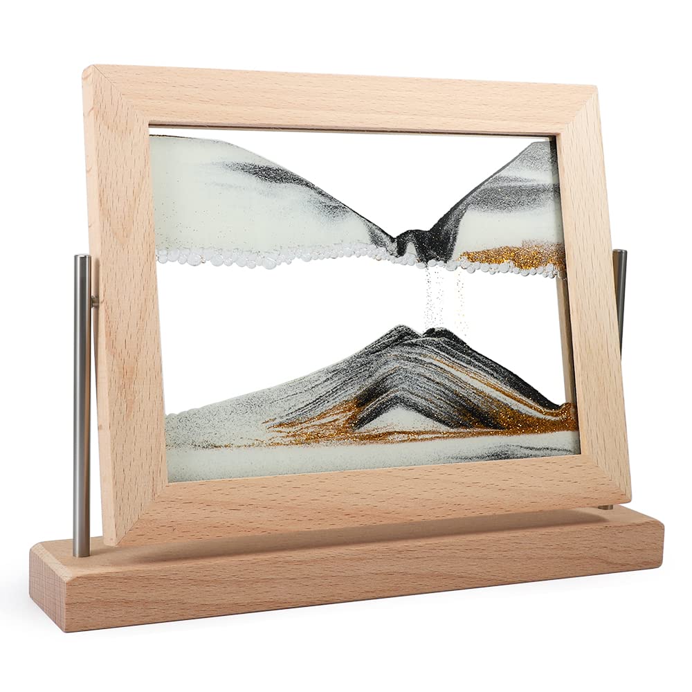 Bochino moving sand art picture frame with dynamic flow for calming desk decor.