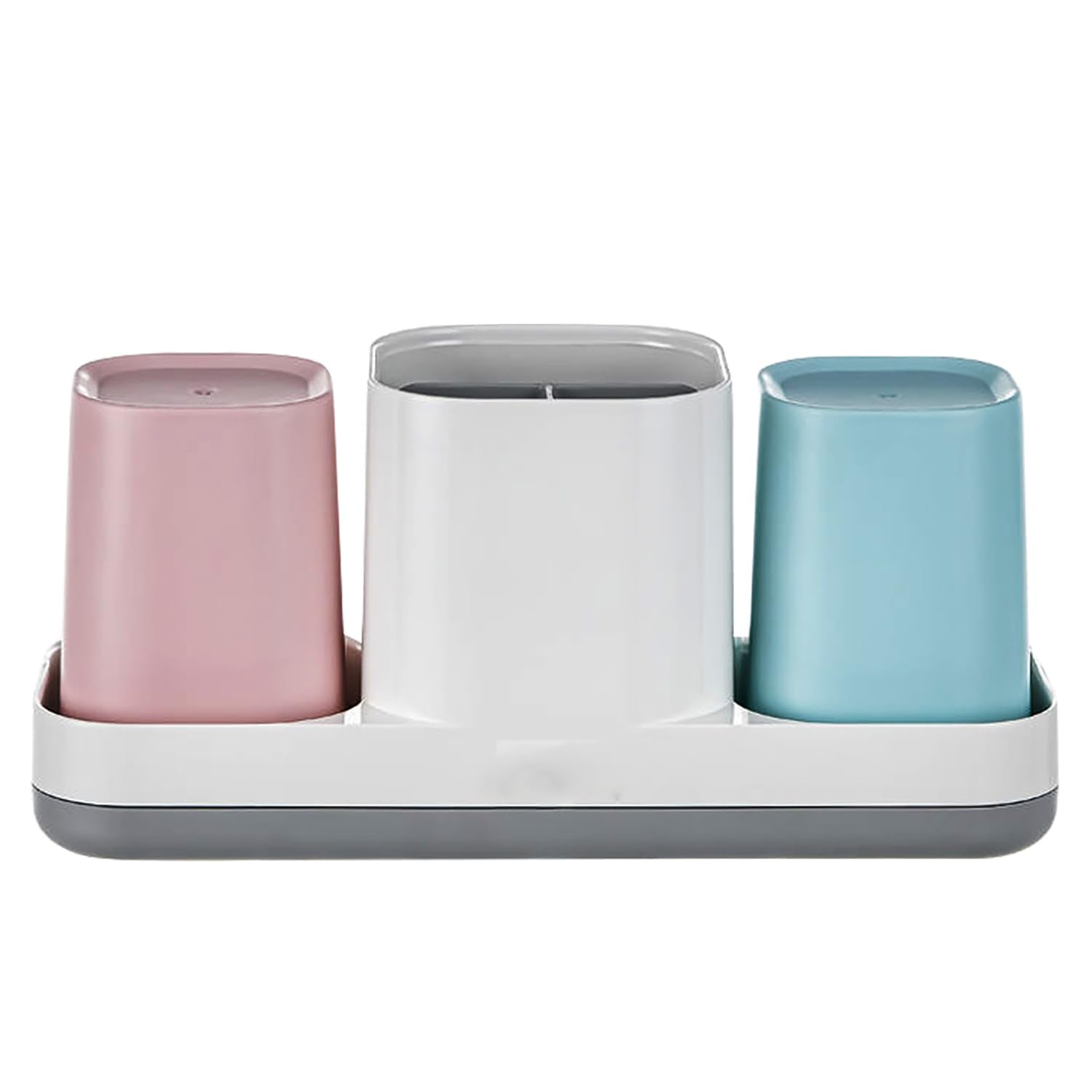 Boershun family-ready bathroom organizer limits counter clutter.