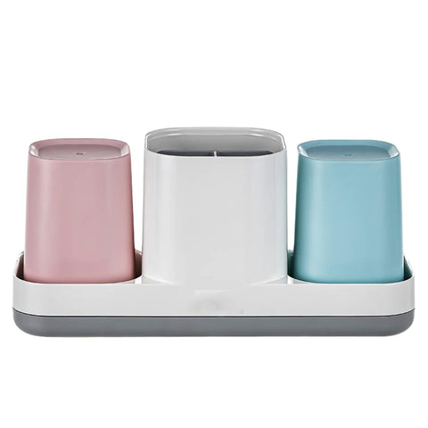 Boershun family-ready bathroom organizer limits counter clutter.
