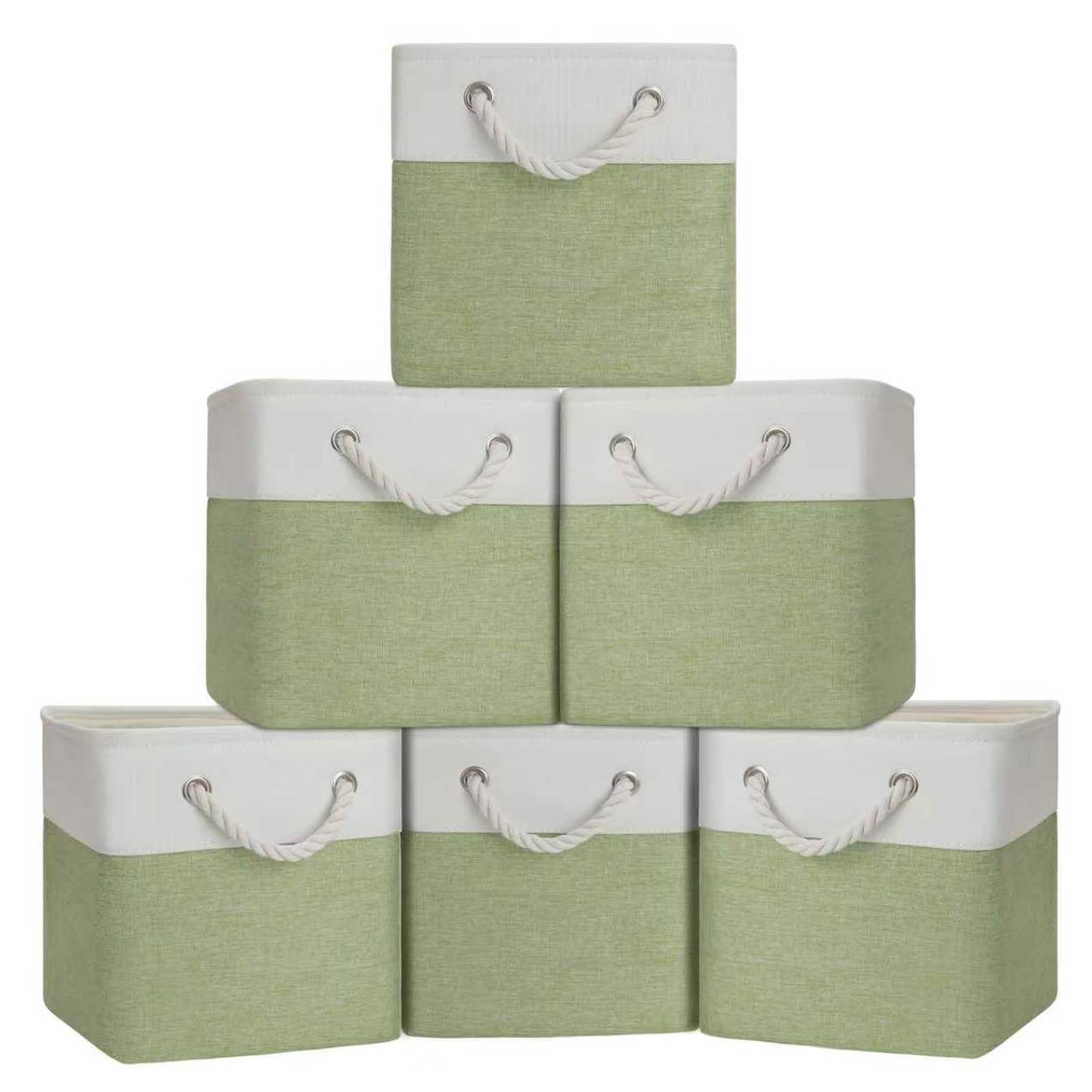 BOFUGA cube storage bin front view shows compact versatility for shelves