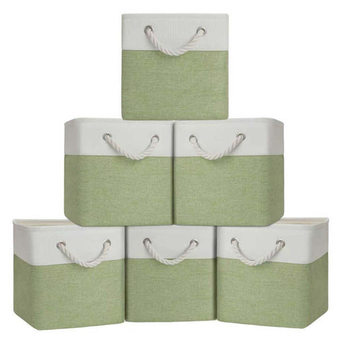 BOFUGA cube storage bin front view shows compact versatility for shelves