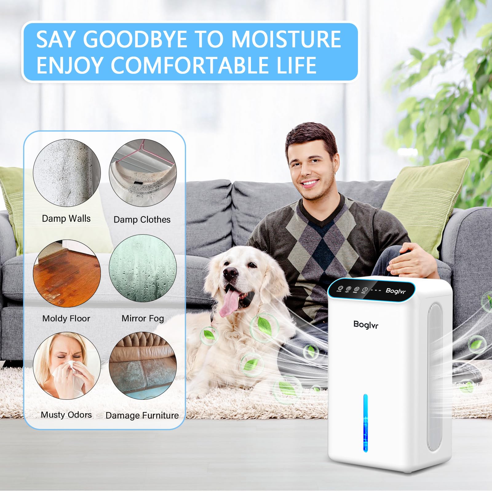 boglvr dehumidifier sleep mode maintains quiet operation for restful nights